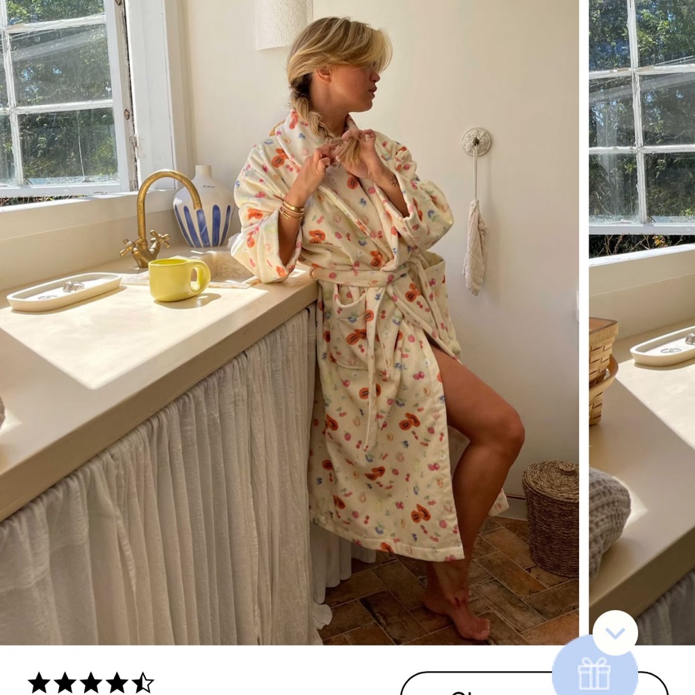 Djerf Avenue Cream Floral Robe
